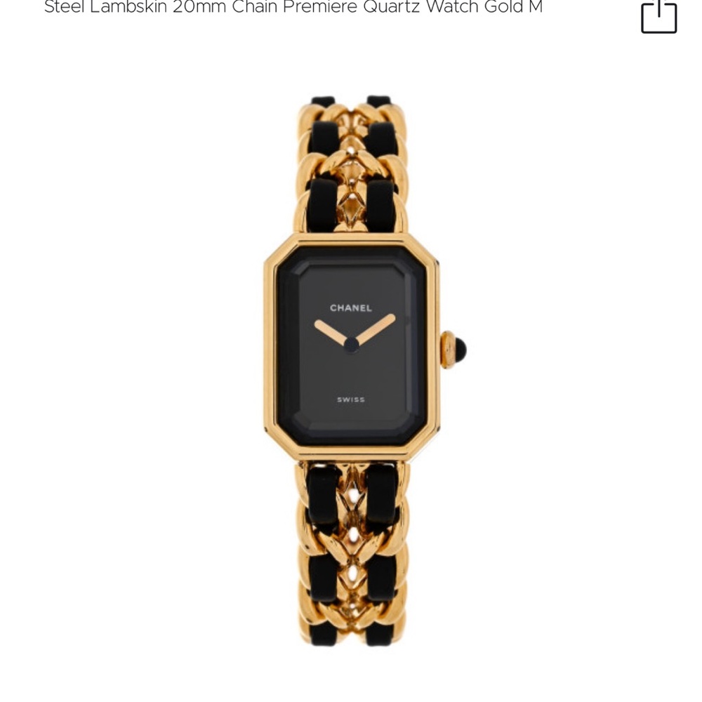 CHANEL
Stainless Steel Lambskin 20mm
Chain Premiere Quartz Watch
Gold M